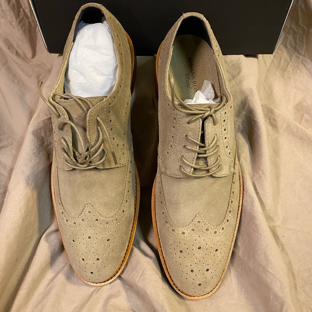 New Banana Republic men’s tan suede brogues Oxford